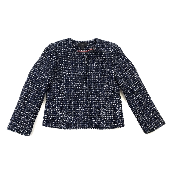 J Crew 2 Midnight Tweed Cropped Blazer - Picture 3 of 12